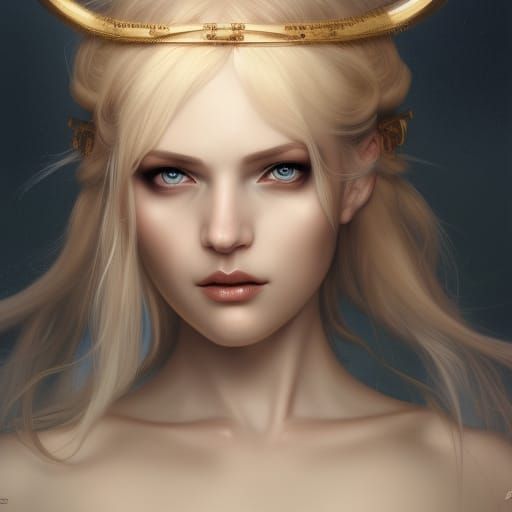 Viking Woman Portrait in Hyperrealistic Style