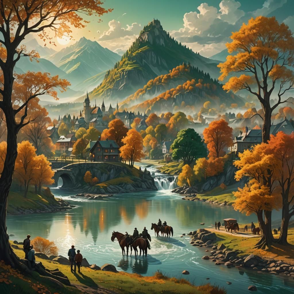 Fantasy Town by River: Matte Painting in Unreal Engine