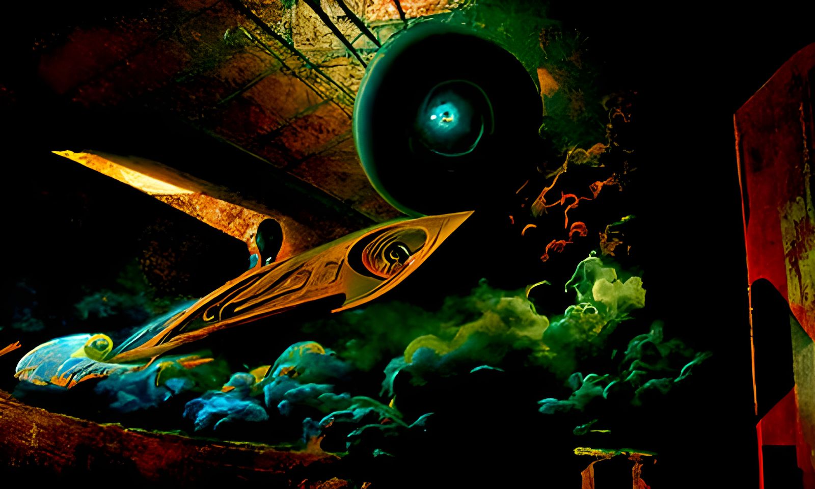 Psychedelic Star Trek Enterprise in Space