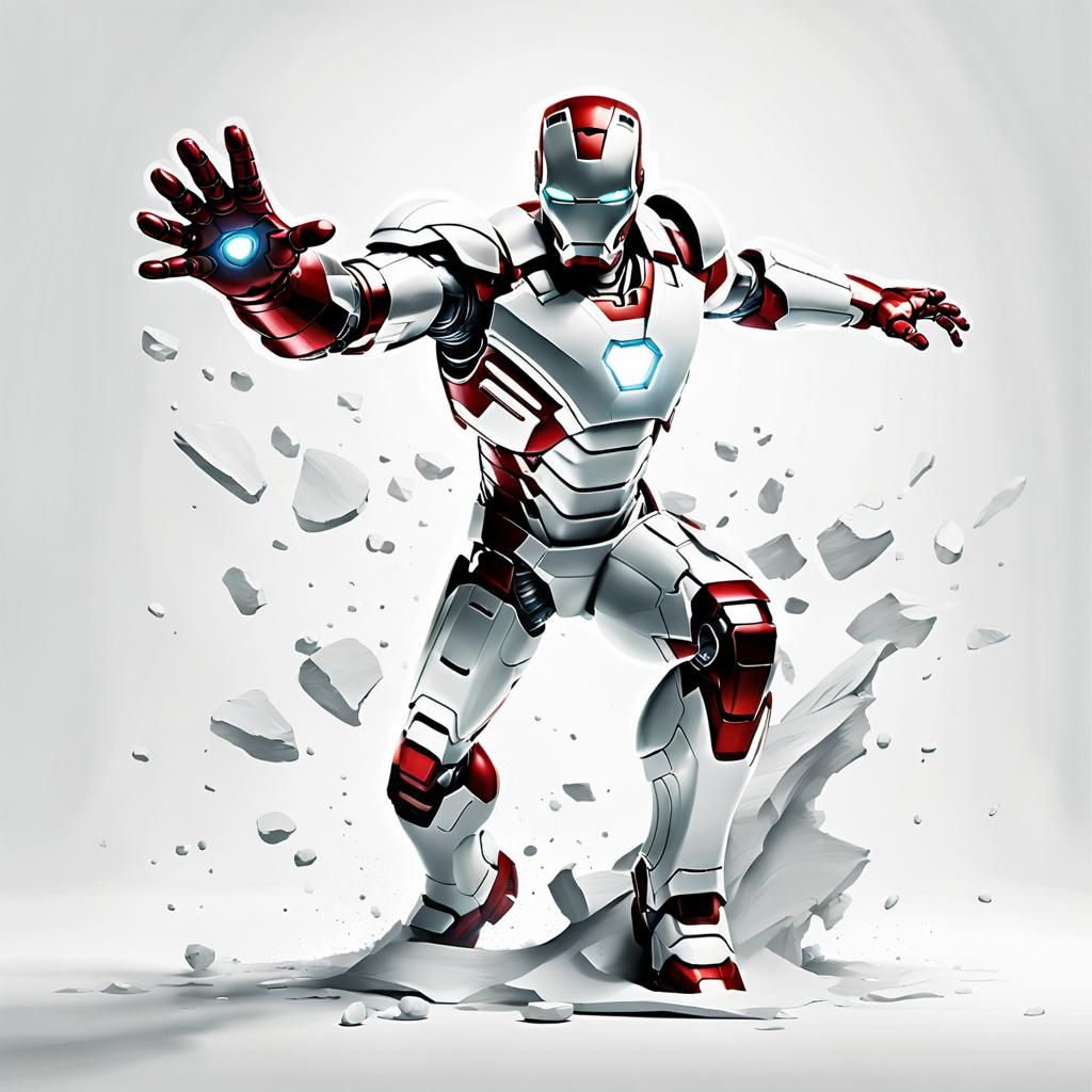 Comical Iron Man with Elastic Powers