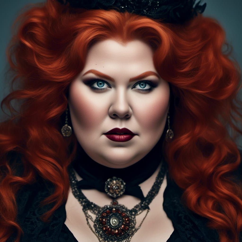 Hyperrealistic Portrait of a Redheaded Woman