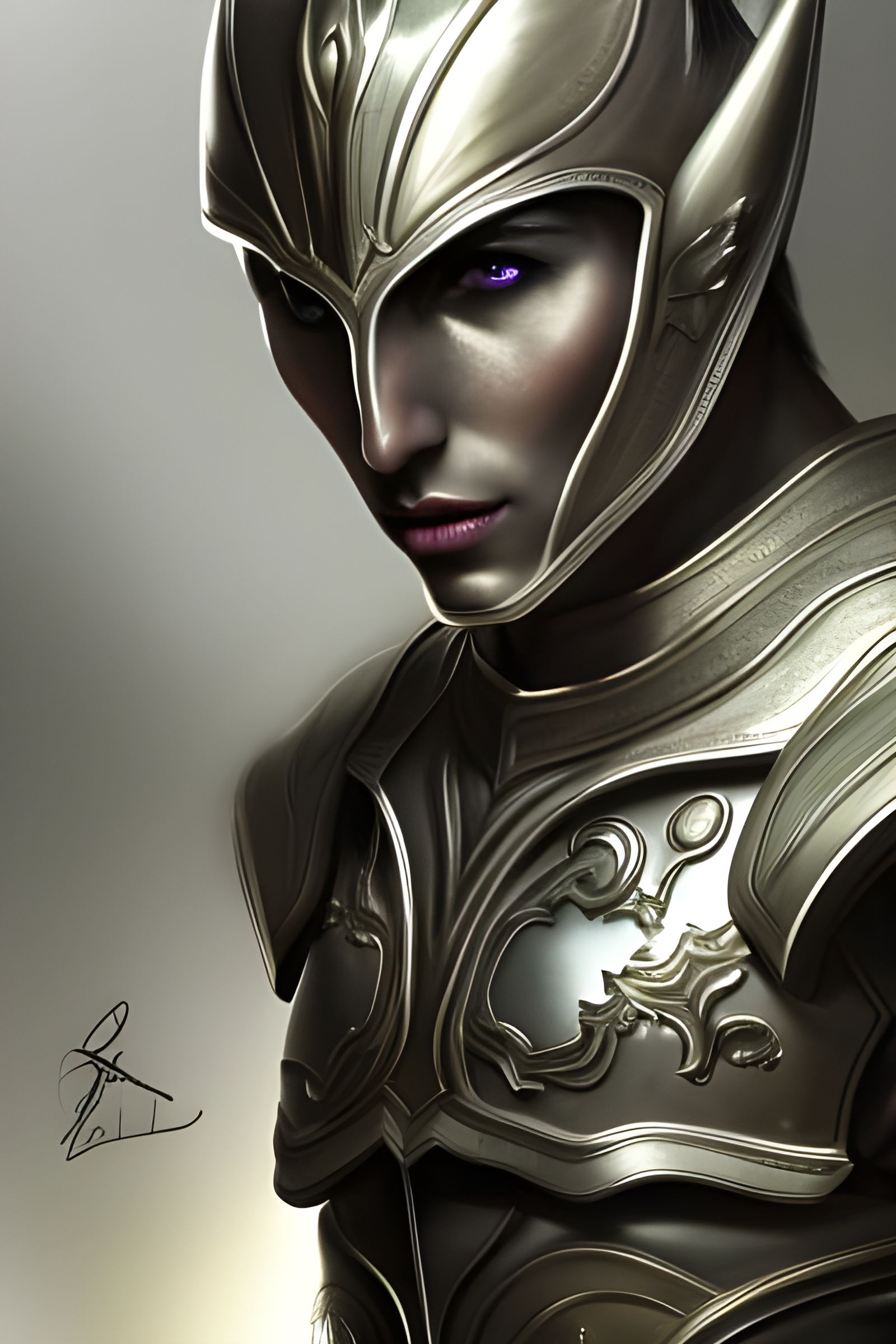 Battle-Worn Elf Warrior with Astral Magic Armor