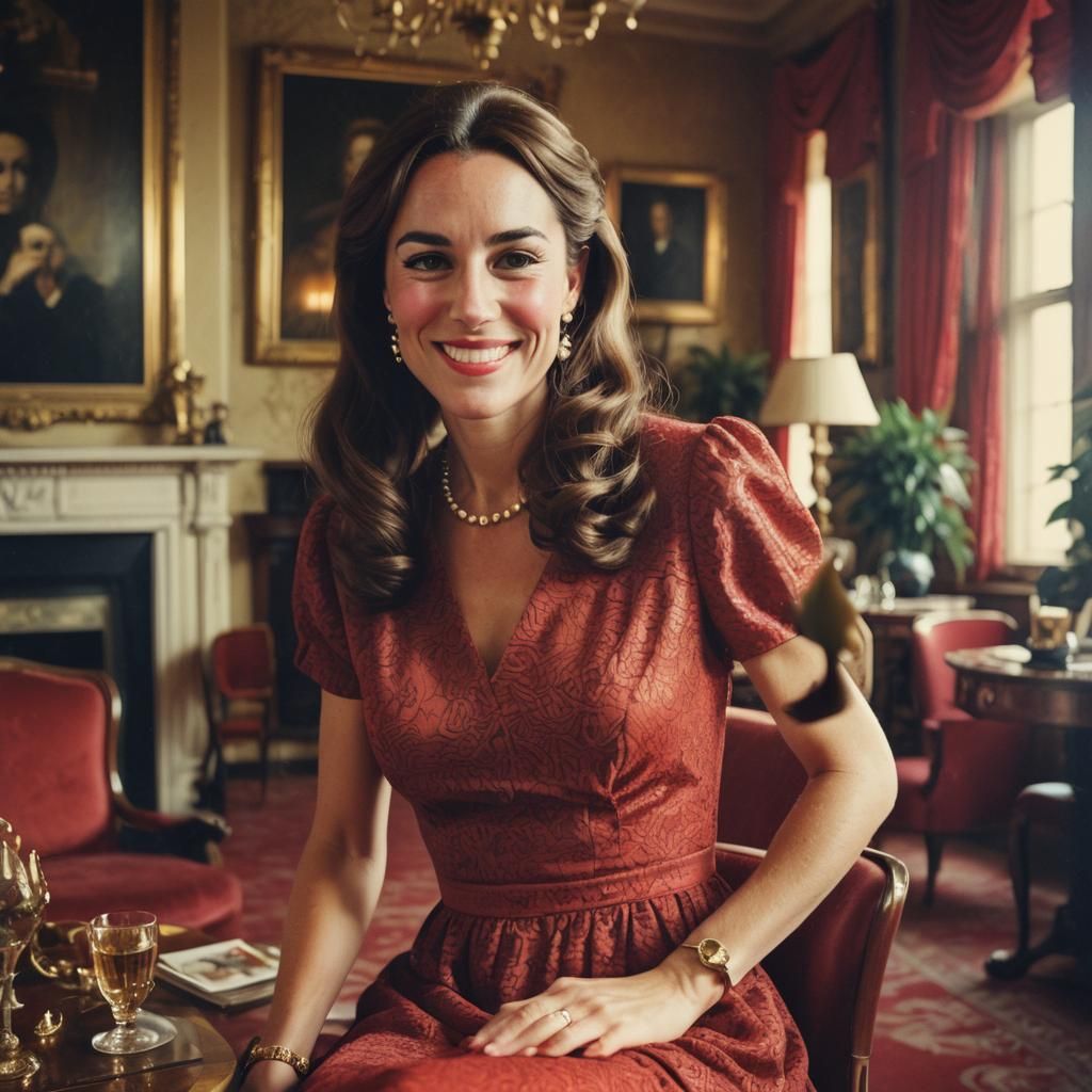 Catherine Middleton in Retro Polaroid Style