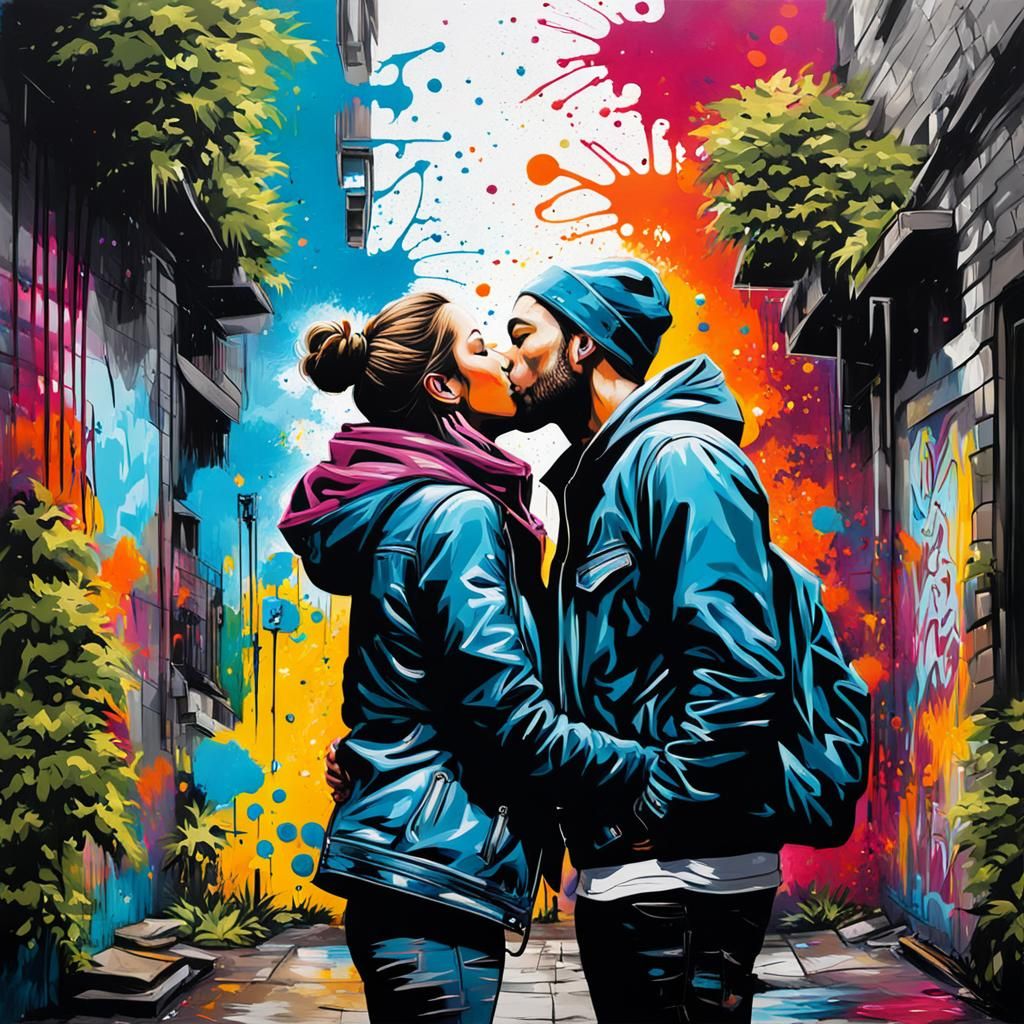 First Kiss in Secret Garden: Graffiti Art