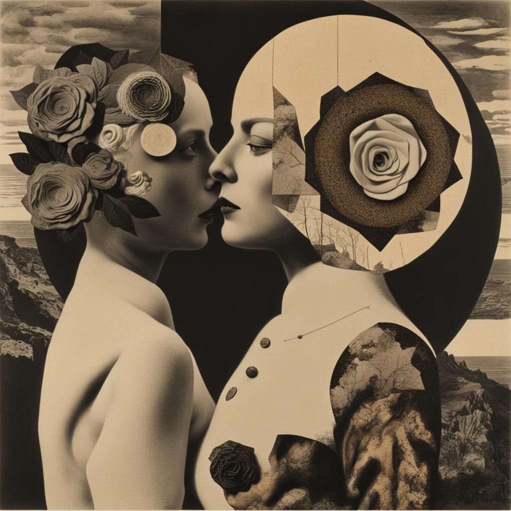 Dadaist Collage: Melting Chocolate Roses in Summer