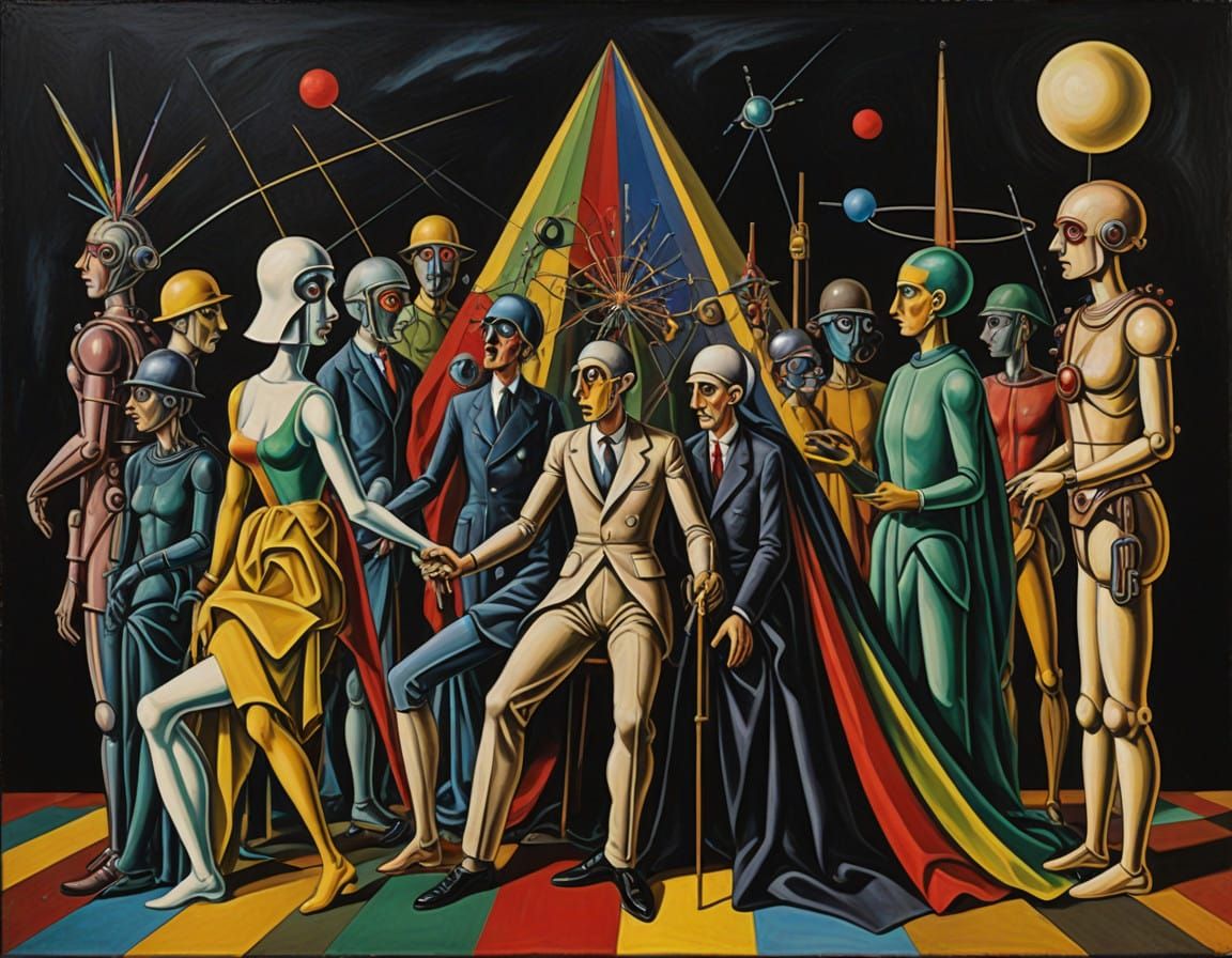 Epic Surrealist Oil Painting of Dark, Intricate Detail