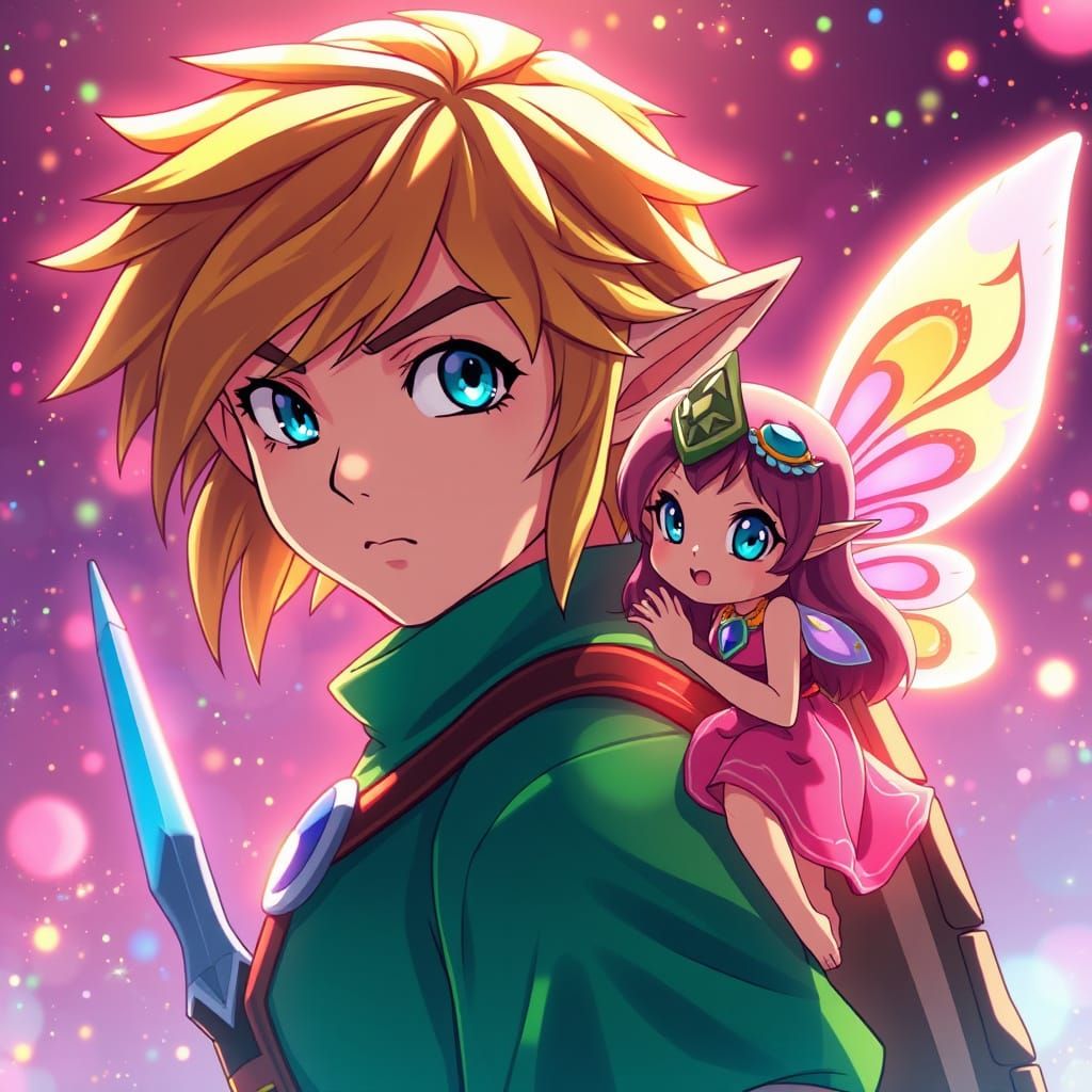 Link and his little fairy Taja from Zelda