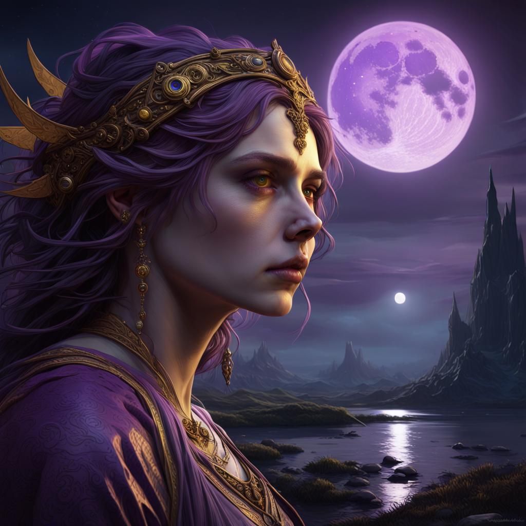 Soulless Eyes in Moonlight: Dark Fantasy Art