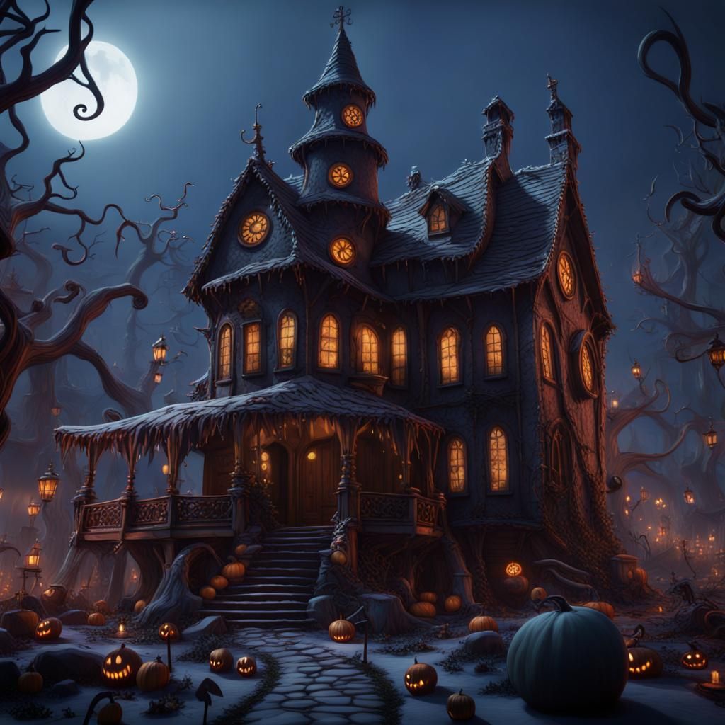 Nightmare Before Christmas: Detailed Matte Painting