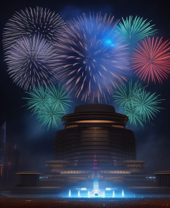 Spectacular Hyperrealistic Fireworks Display for New Year's