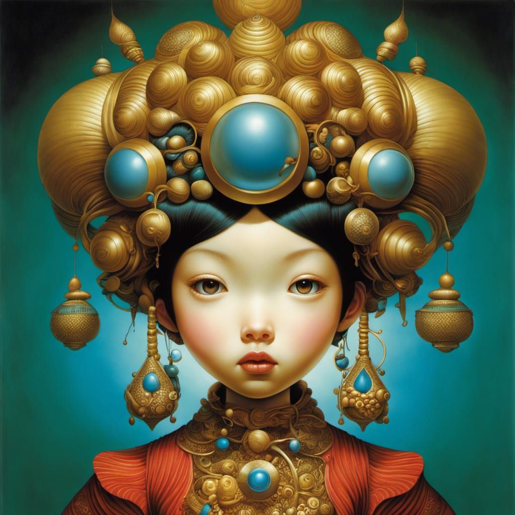 Dreamlike Girl Portrait in Visionary Style