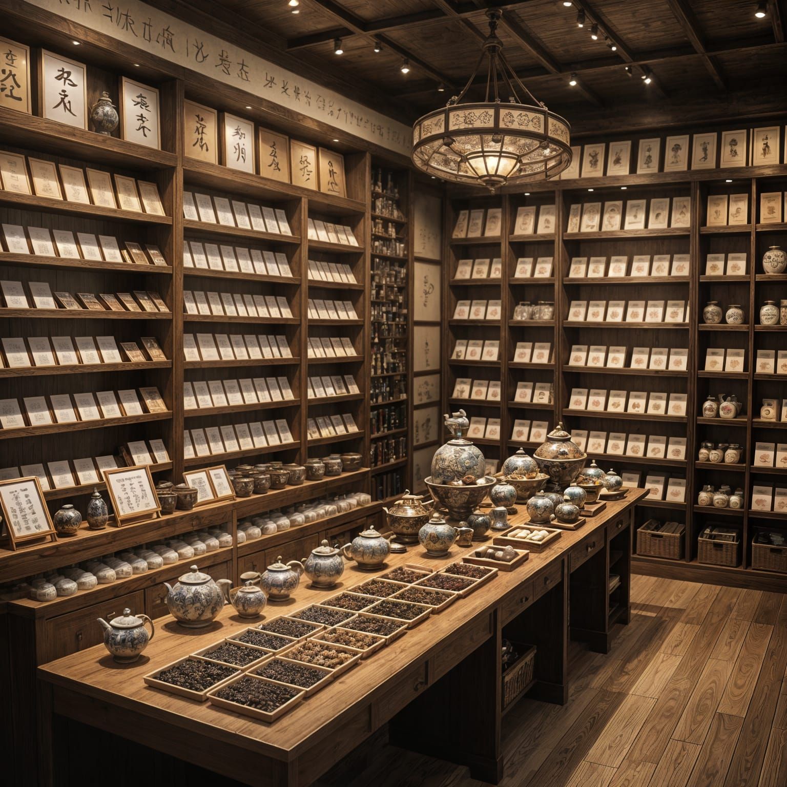 Pu-erh Tea Shop in Anime Style, 8K