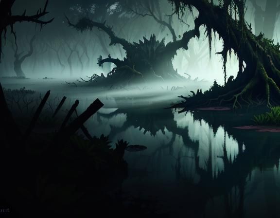 Bullywug in Misty Swamp, Epic 3D Game Render