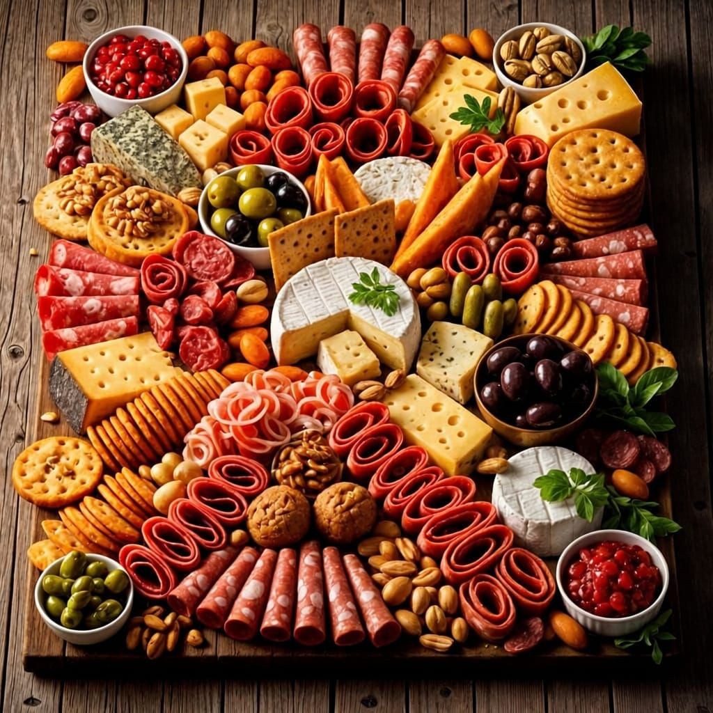 Maximalist Charcuterie Spread With Woody, Cozy Style