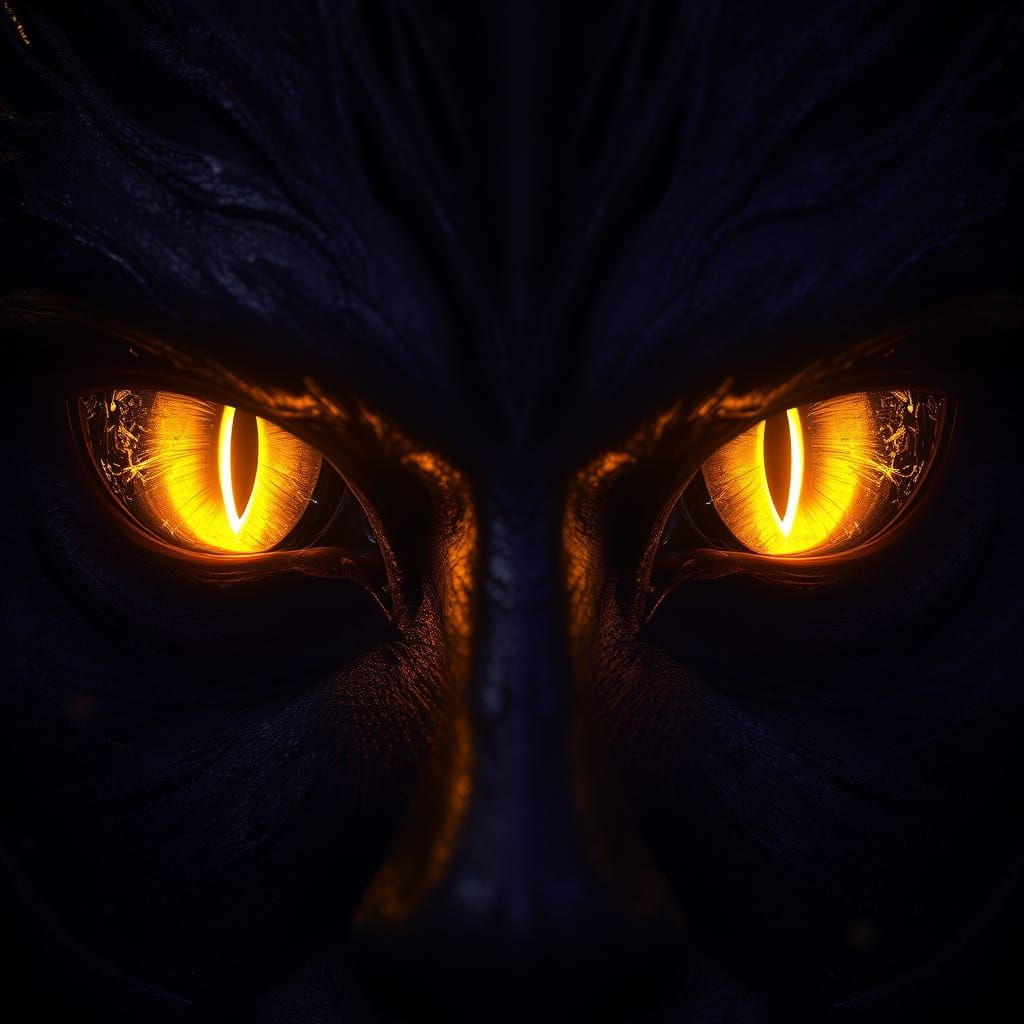 Majestic Golden Eyes in Dark Fantasy