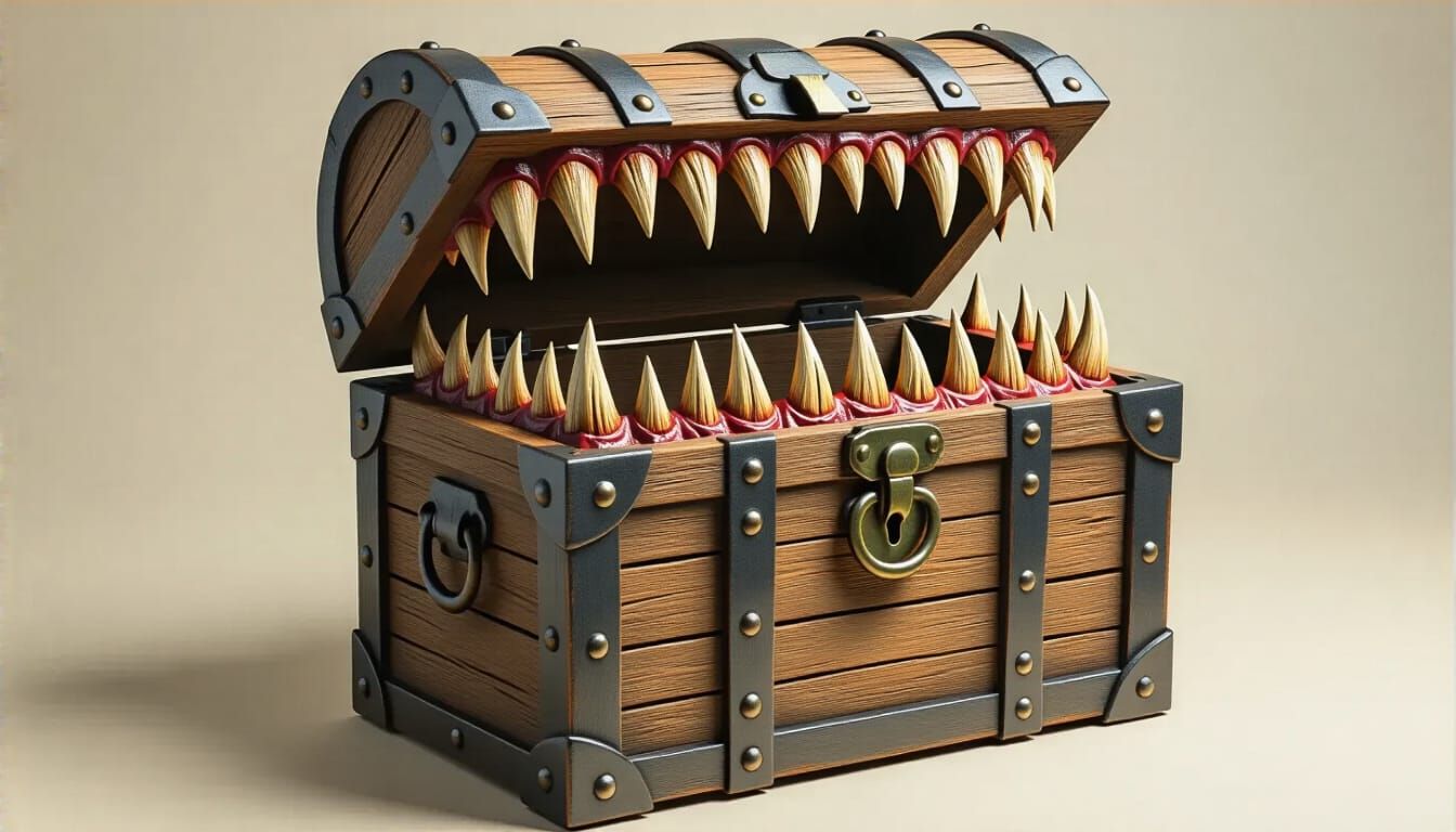 Devious Mimic Treasure Chest with Razor Teeth