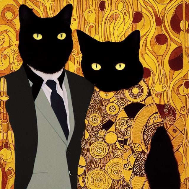 Cat Secret Agent in Retro-Futurist Style