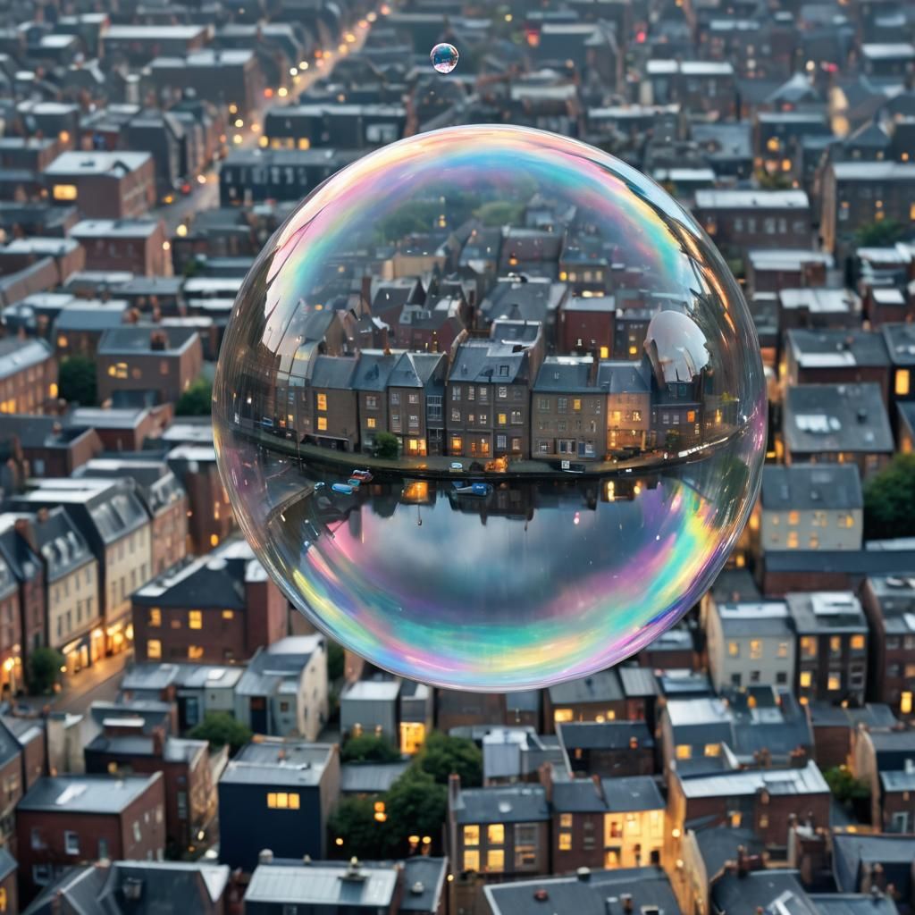 Soap Bubble Reflecting Wales in Photorealistic Macro