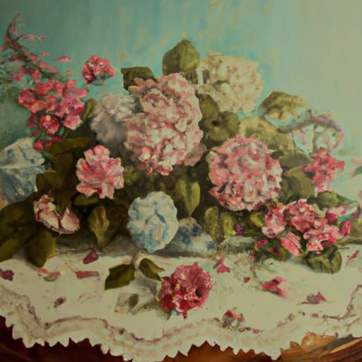 Ethereal Bouquet Still Life in Fantasy Style