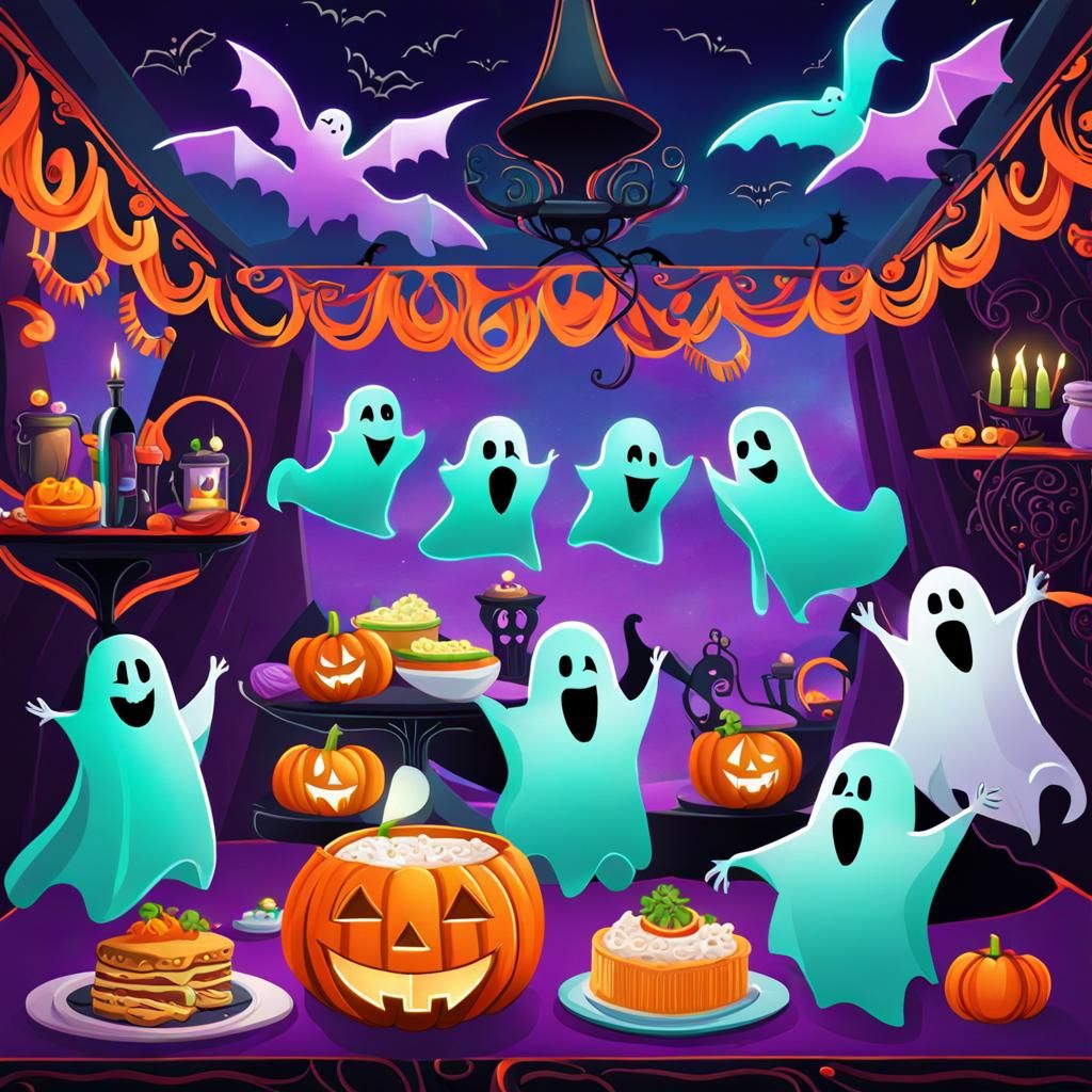 Halloween Food Ghosts Party in Aurora Sky
