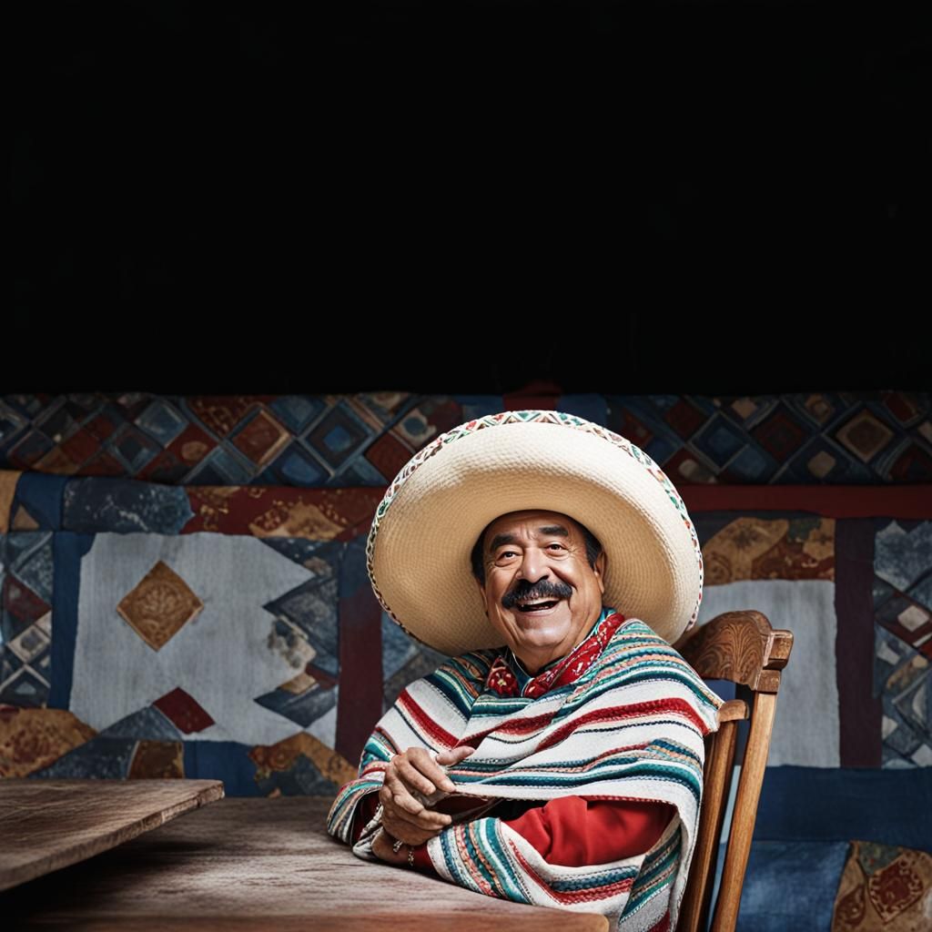 El Risitas Laughing Portrait in Mexican Sombrero