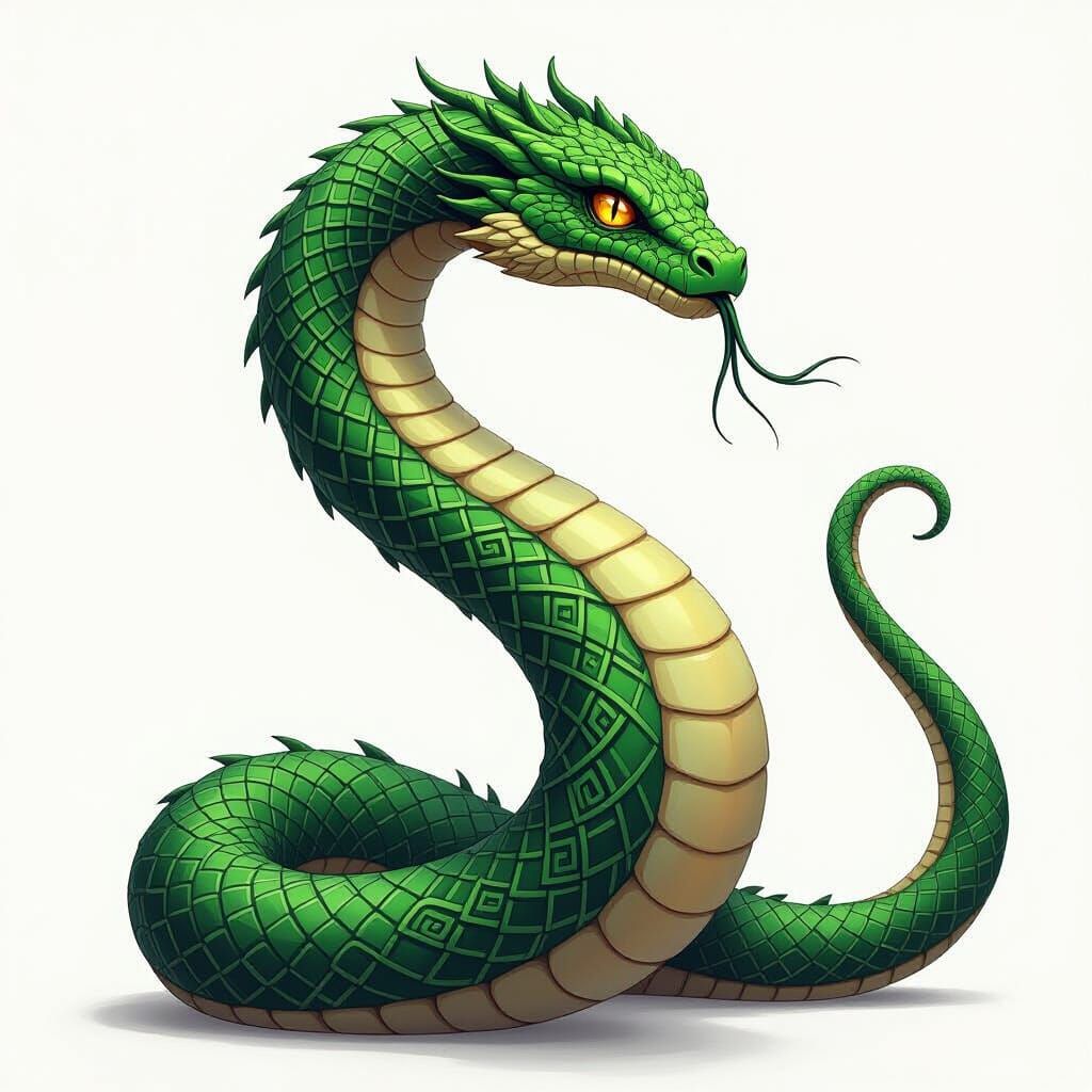 Celtic Serpent Concept Art with Emerald Scales