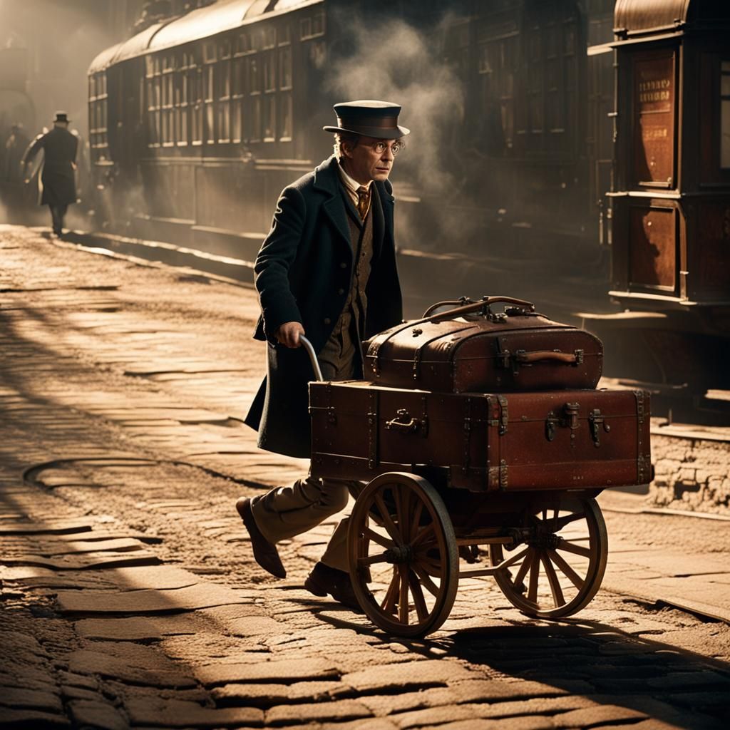 Harry Potter as Railway Porter: Cinematic Still