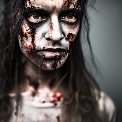 Realistic Zombie Portrait in Ambient Light