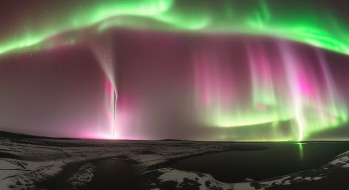 UFO Under Cosmic Storm in Hyperrealistic Style