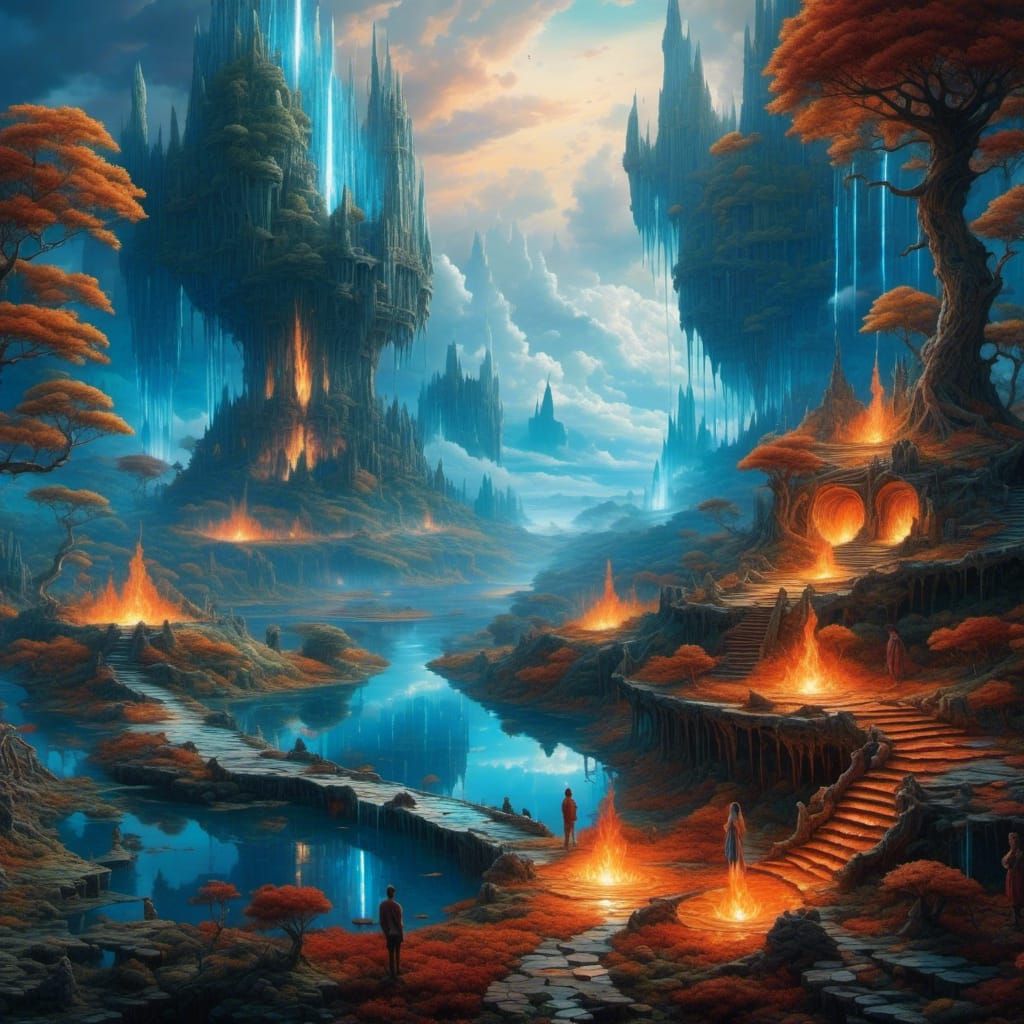 Magical Land of Fire and Ice Landscape