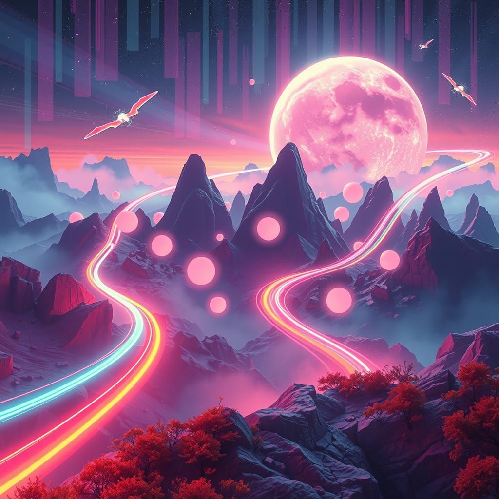 Surreal Light Entities Defy Gravity in a Dreamlike, Ethereal...