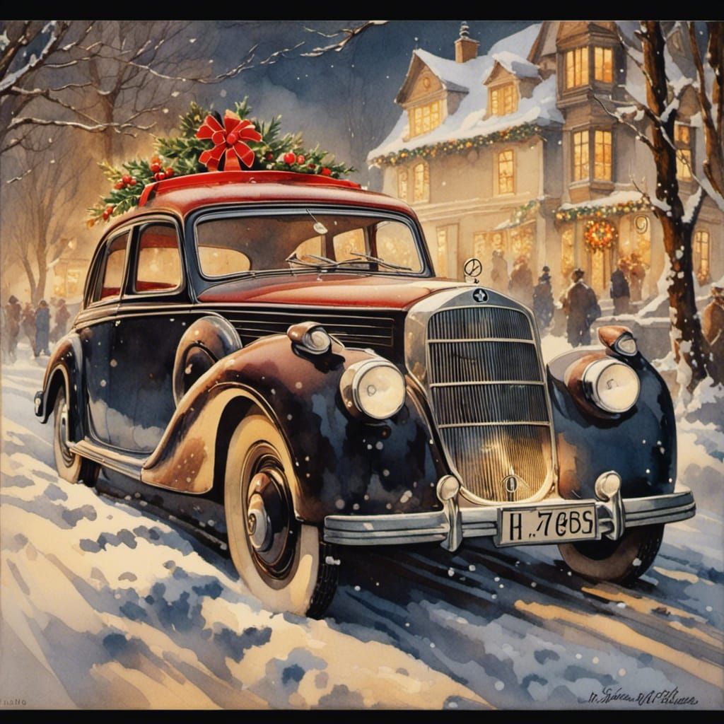 1950 Mercedes-Benz 170S with a touch of Christmas