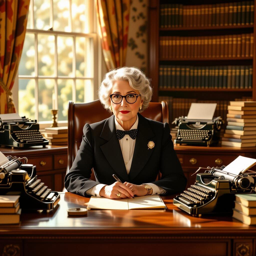 Agatha Christie in Golden Age Illustration Style