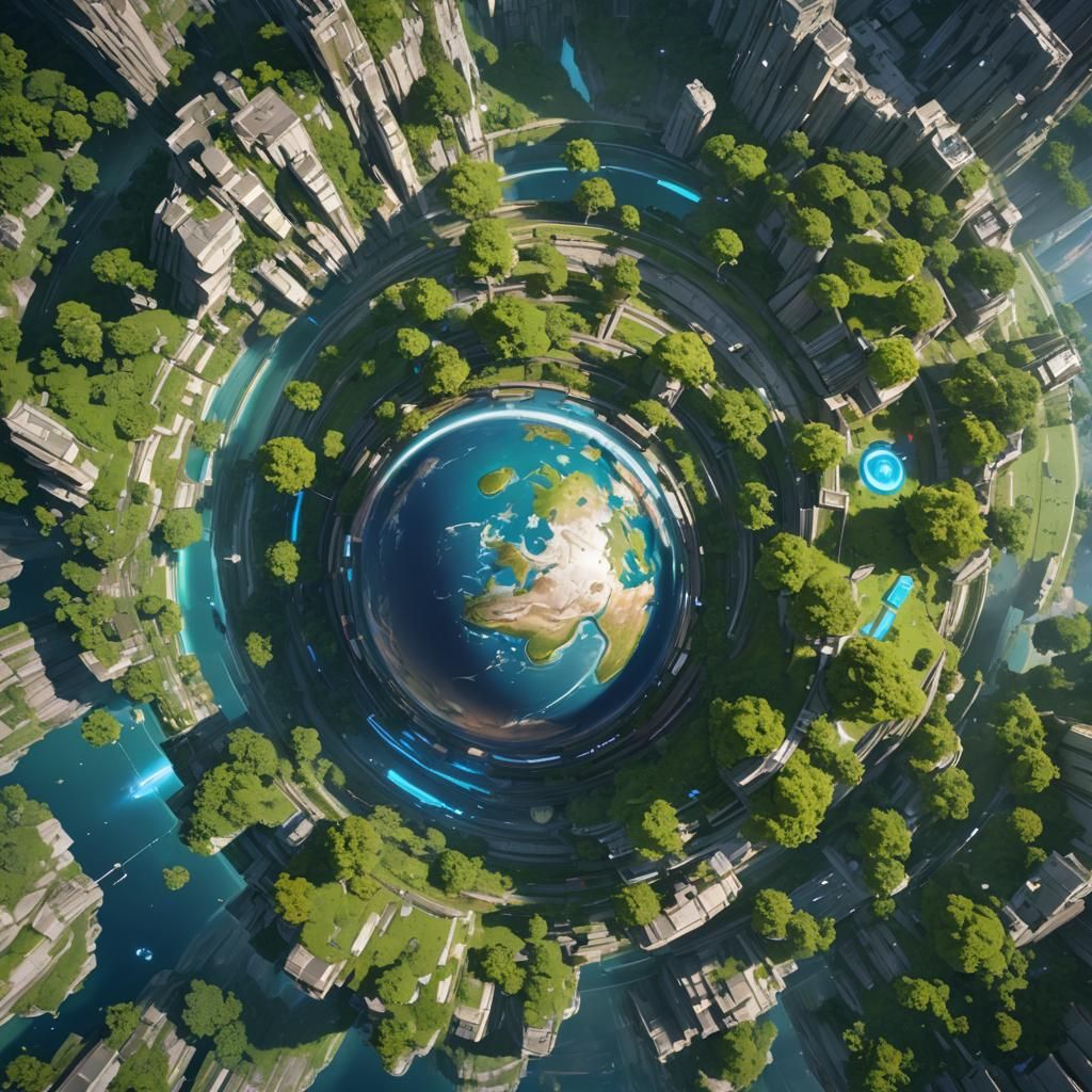 Anime-Inspired 3D Planet Art in High Resolution
