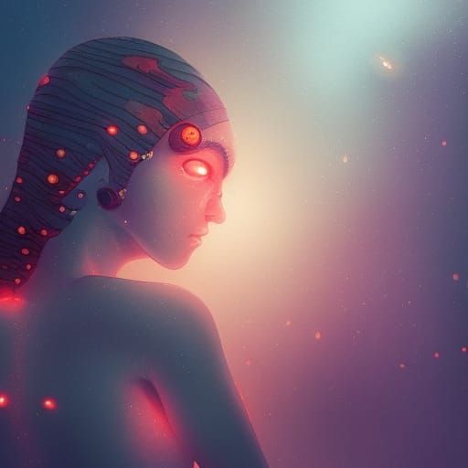 Cyberpunk Elf Girl Portrait with Realistic Details