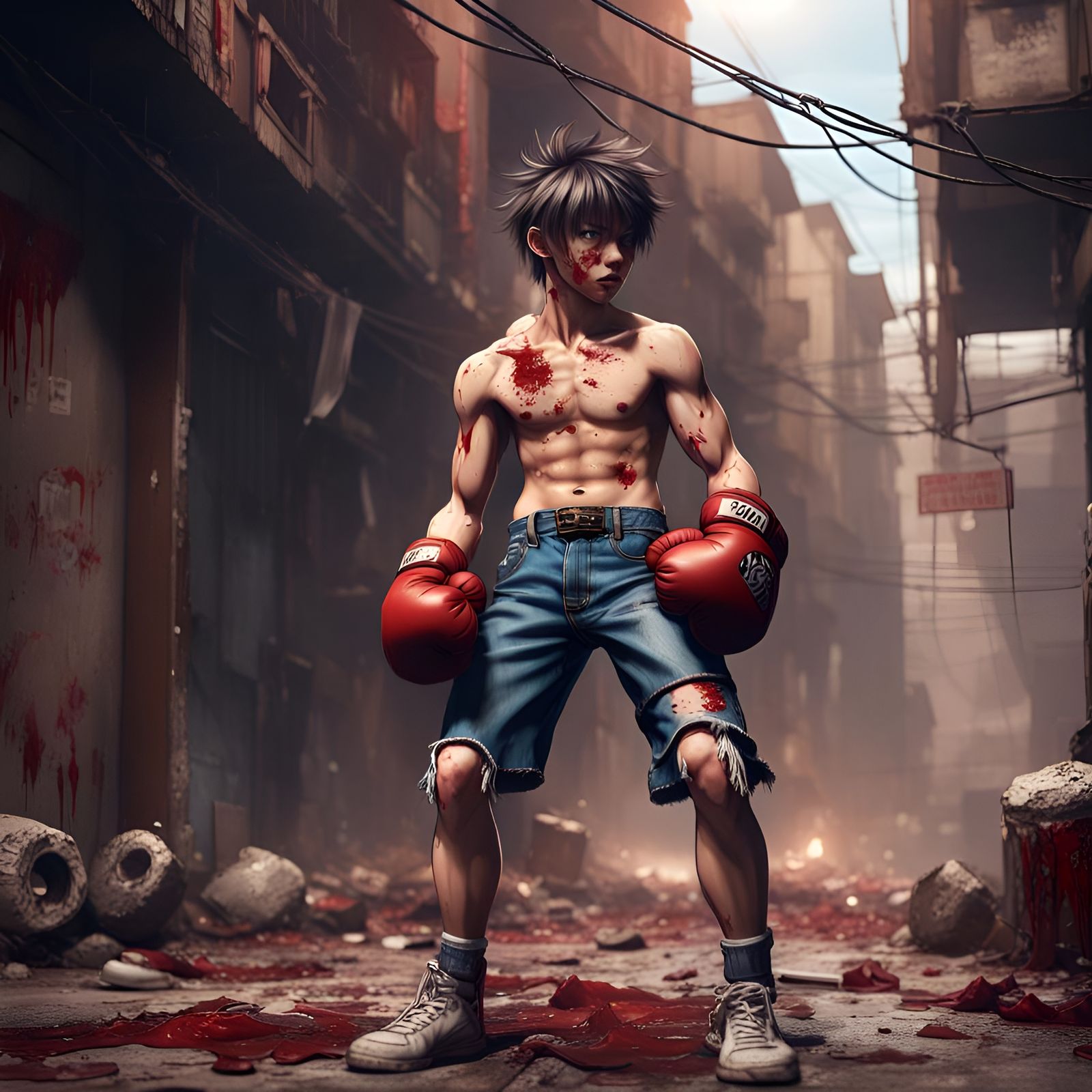 Anime Boxing Match: Knocked Out in an Alley