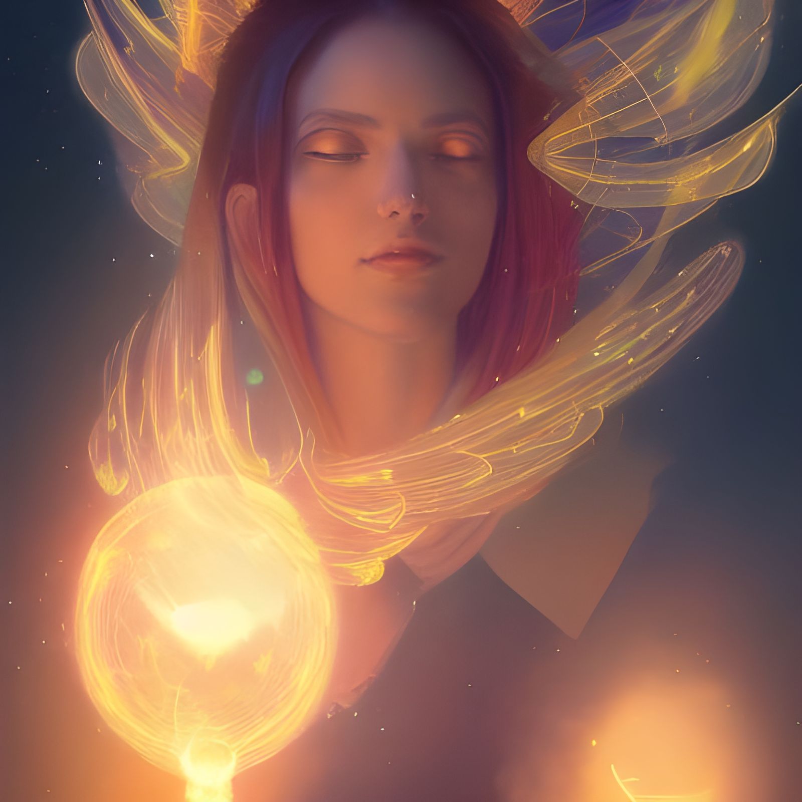 Magical Witch Portrait with Dynamic Lighting