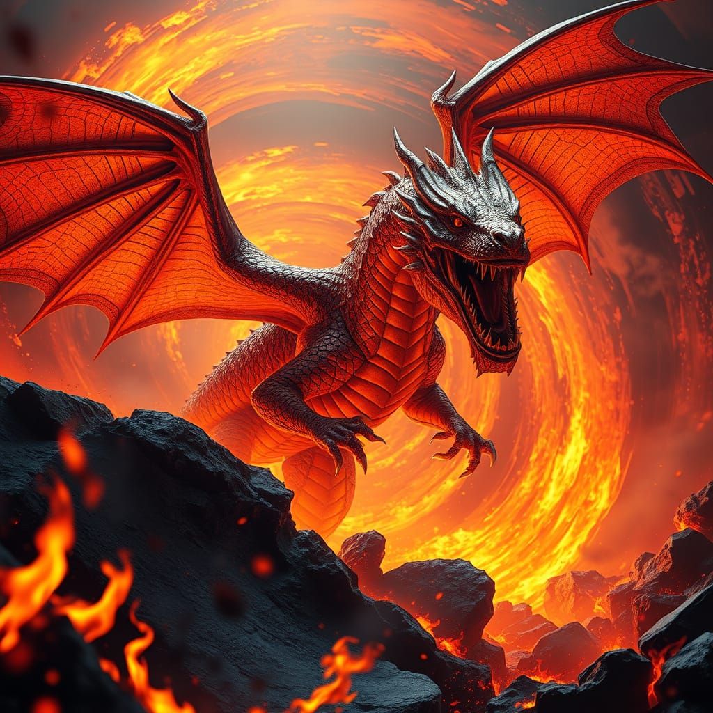 Dragon Unleashed from Hell's Fiery Depths