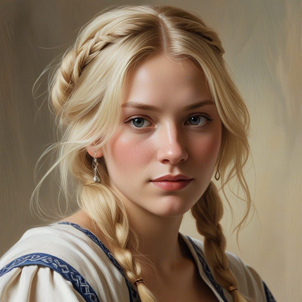 Swedish Finn Woman Portrait in Anders Zorn Oil Painting Styl...