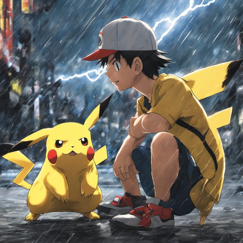 Ash Ketchum and Pikachu Thunderbolt Attack