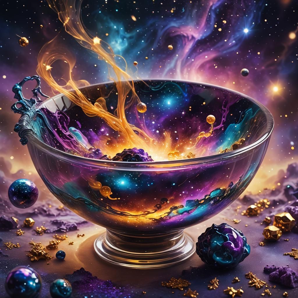 Nebula Universe in Glassware: Digital Matte Painting