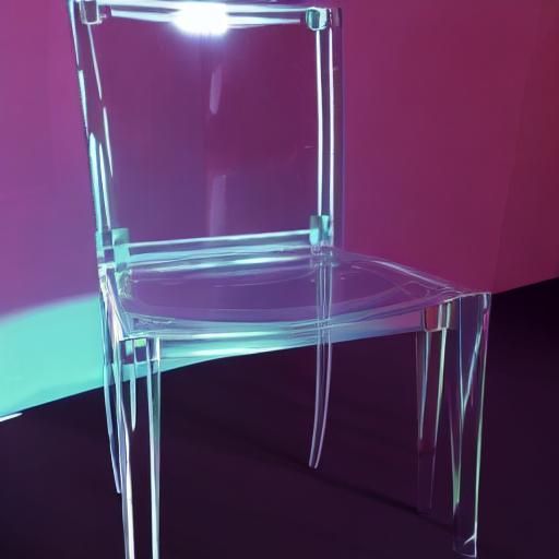 Y2K Transparent Acrylic Resin Chair in Chrome