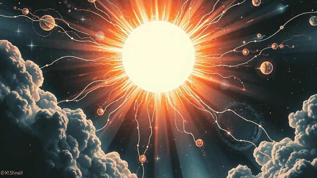 White Sun Nova with Ethereal Light and Wormholes