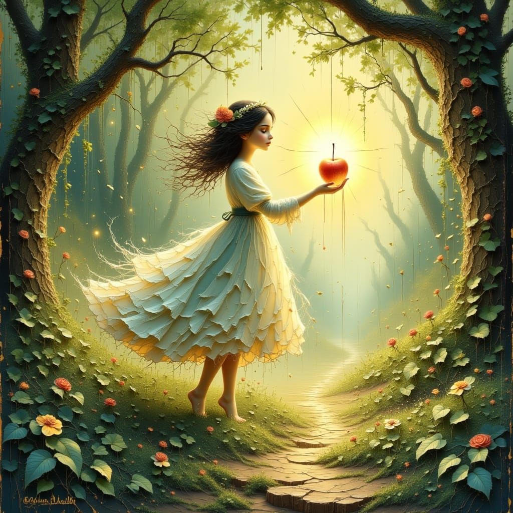 Magical Forest Transformation With Ethereal Apple