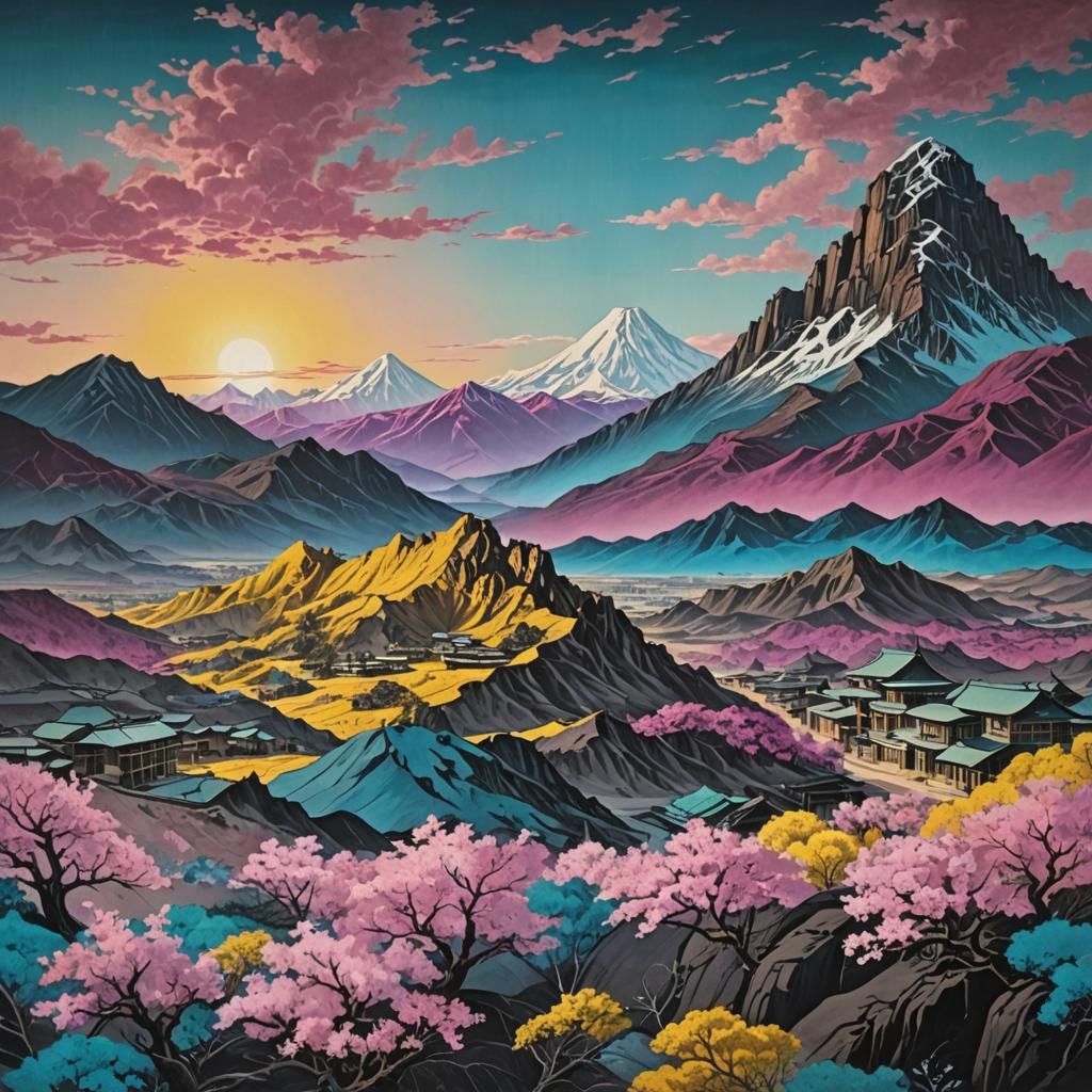 Shin Hanga Landscape with Alpine Bushes