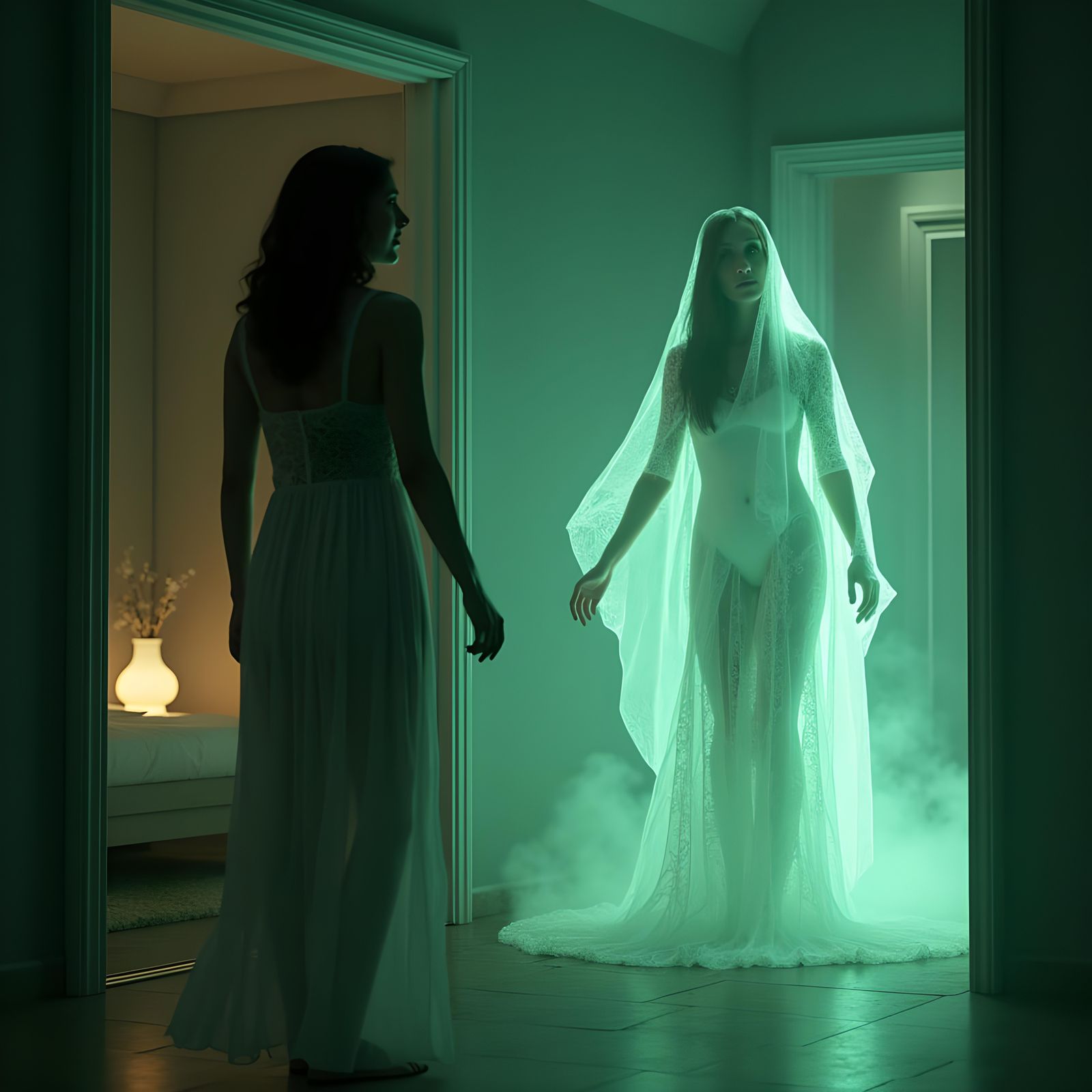 Ethereal Apparition Projecting Laser in High Resolution