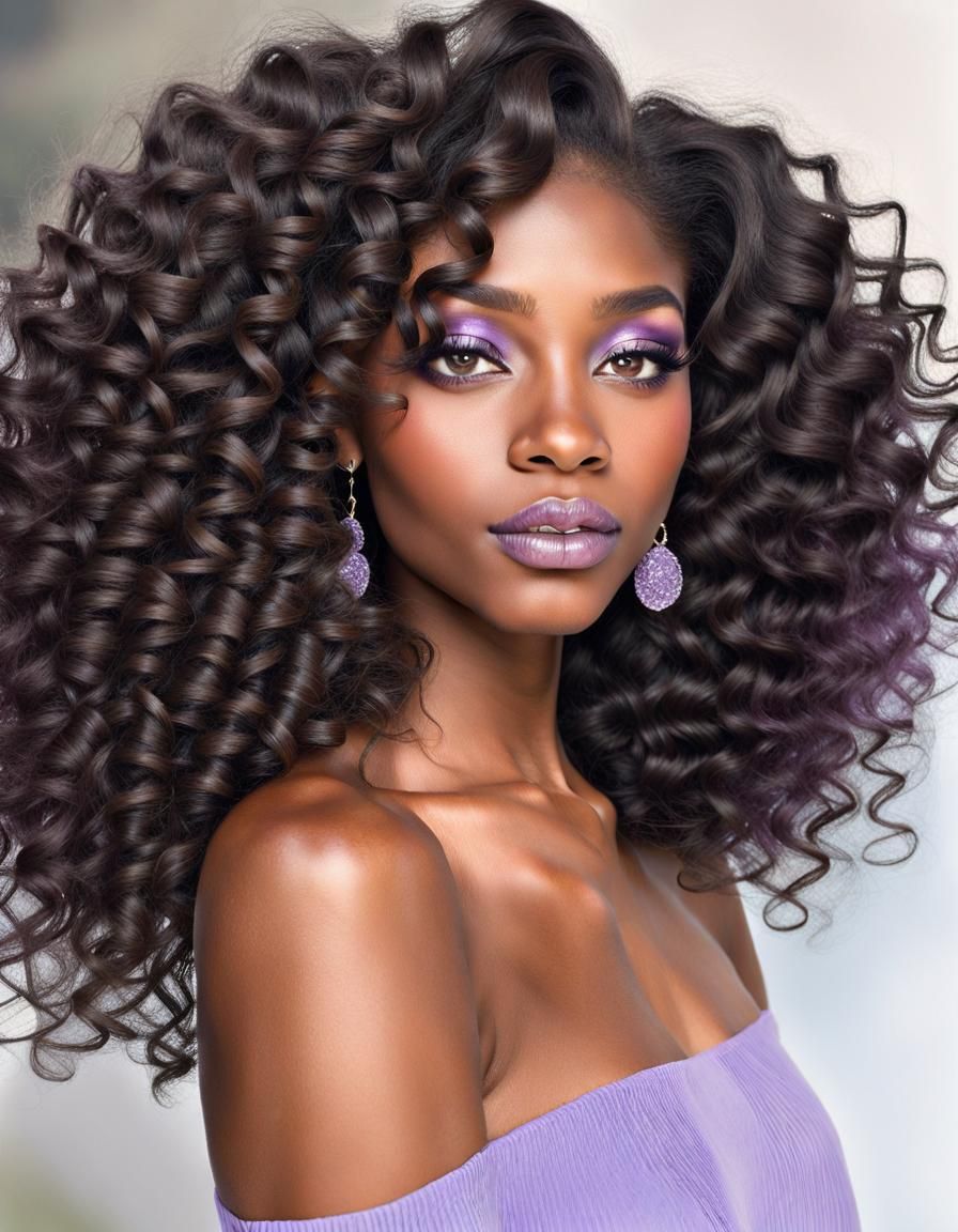 Portrait of a Beautiful Woman with Flowing Hair