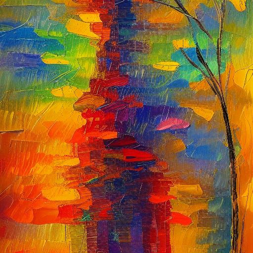 Neo-Impressionist Oil Painting with Textured Paint