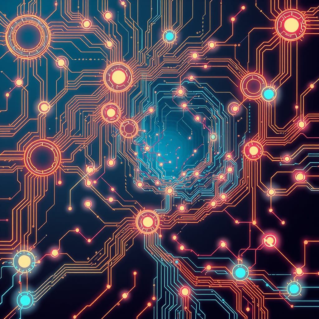 Cyberpunk Dreamscape in Neon Colors