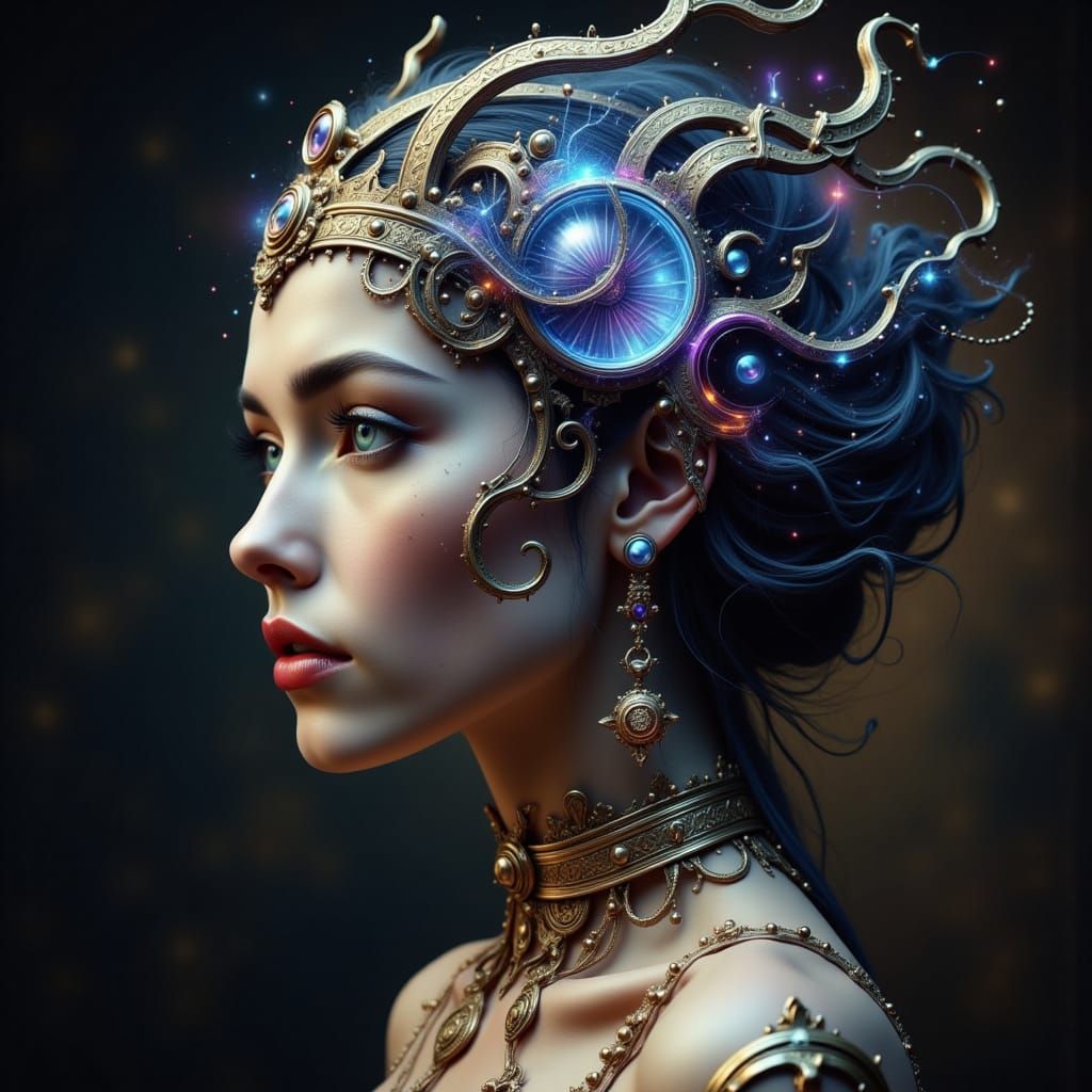 Ethereal Spectral Figure in Vibrant Light and Shadow